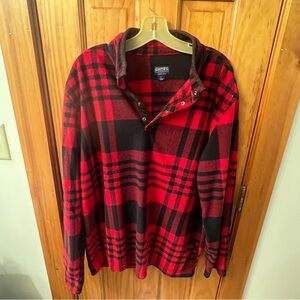SMITH Red & Black Buffalo Plaid Workwear Fleece Jacket